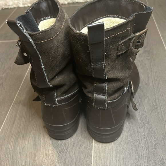 Santana Canada Waterproof Boots Cayley Suede / Rubber Brown Rain Boots Size 8 - Picture 3 of 16